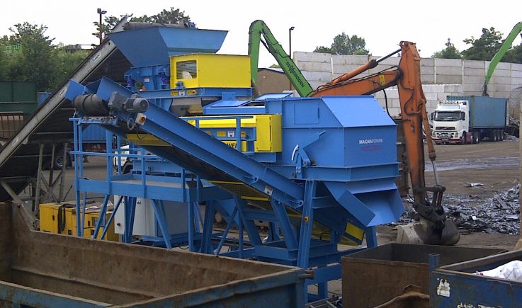Batch processing to recover non-ferrous metal in scrap plant