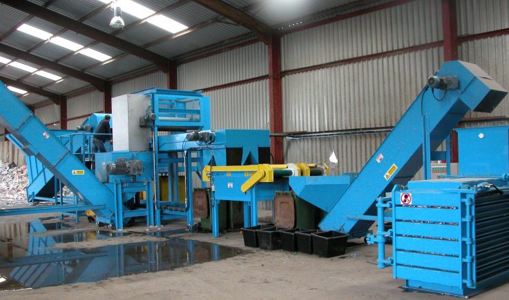 Can Separation plant with overband, ECS and balers