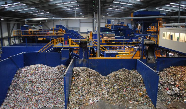 Magnapower ECS sorting ferrous and aluminium in household waste sorting plant