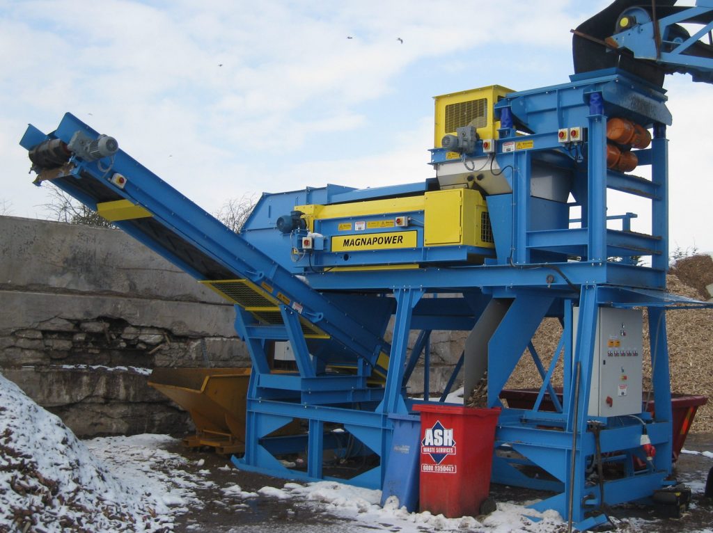 Mobile Eddy Current Separator fitted with out feed conveyors - aids reduction of CO2 emissions
