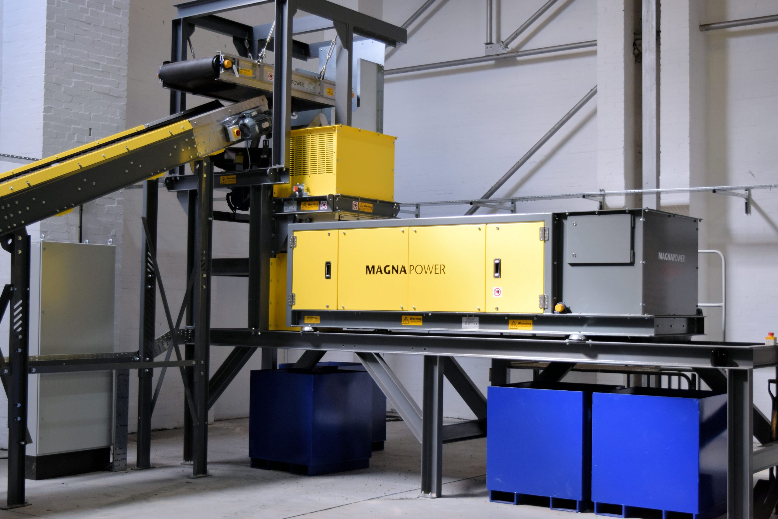Superfines Eddy Current Separator in pilot plant - Metals Recovery - Magnapower
