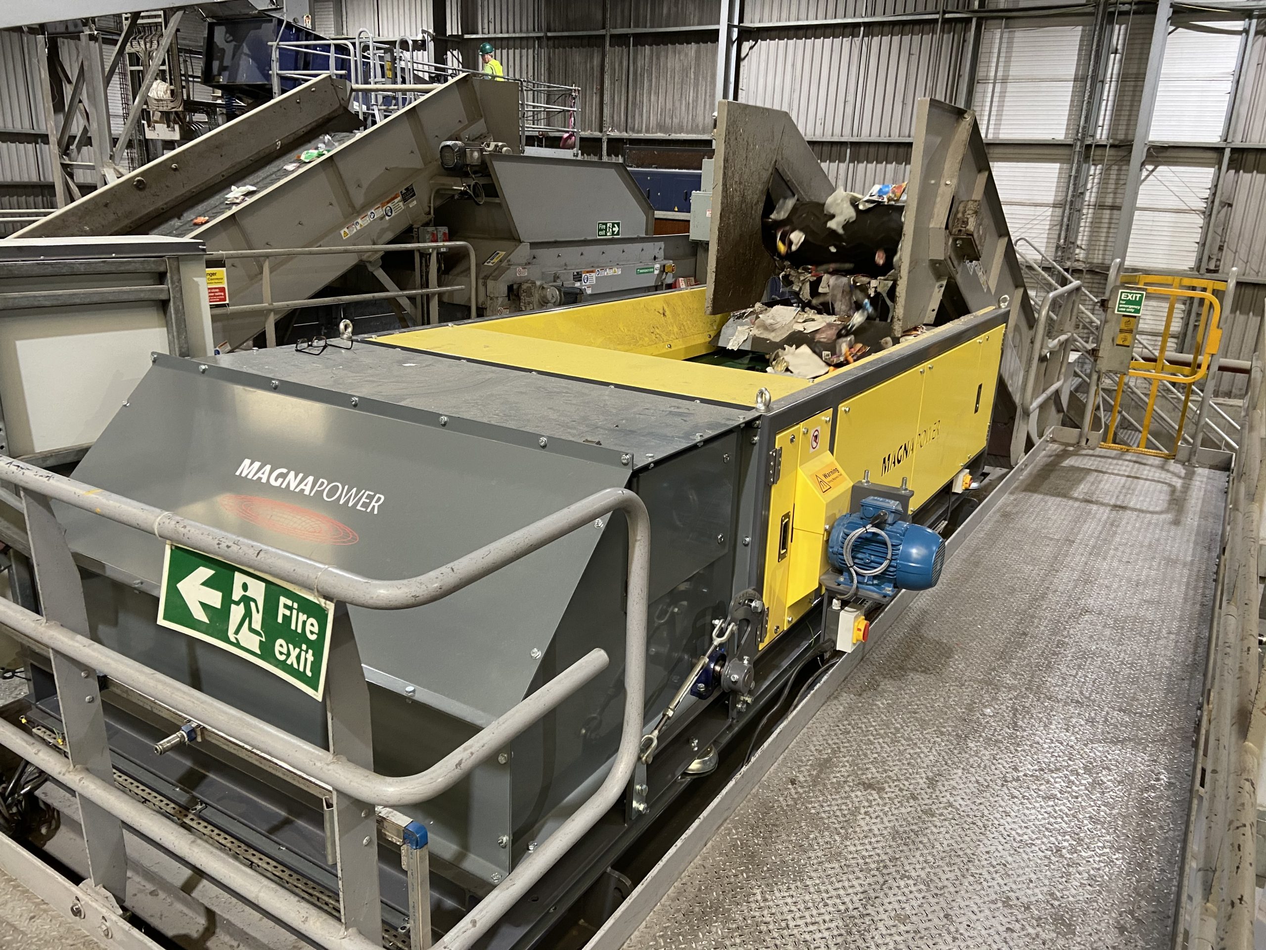 Eddy Current Separator sorting non ferrous from clean domestic recyclables