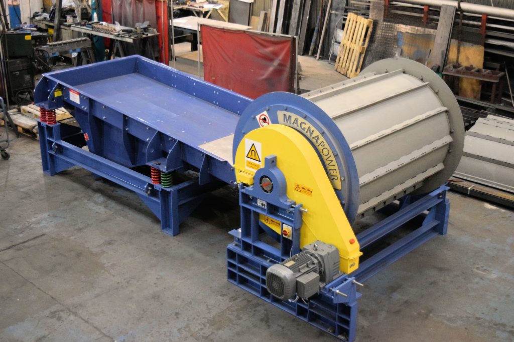 PowerFrag drum magnet with feeder prior to dispatch