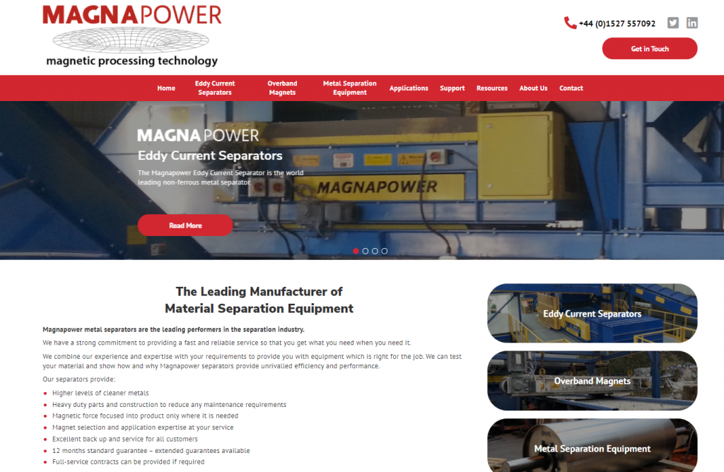 Homepage - Magnapower launch new international website