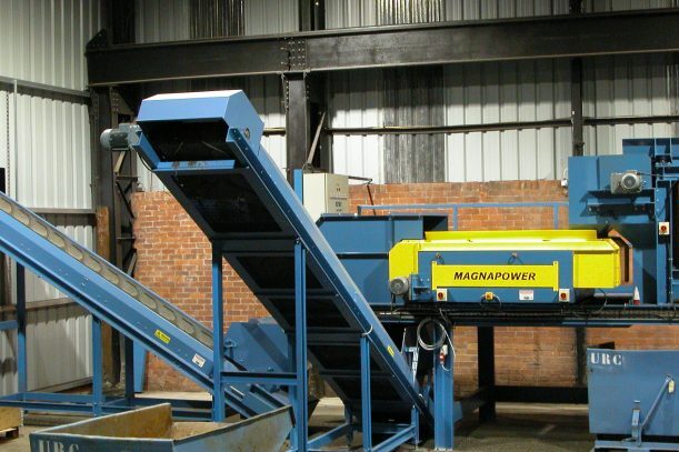 Magnapower Eddy Current Separator showcasing advanced metal recovery technology backed by 33 years of expertise