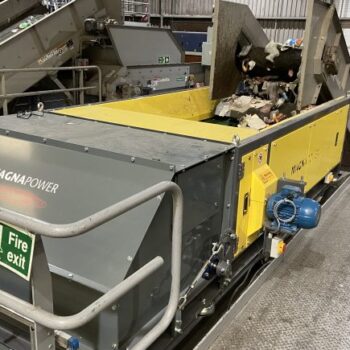 Magnapower Eddy Current Separator designed with our proprietary magnet design for high-intensity performing magnetic separation.