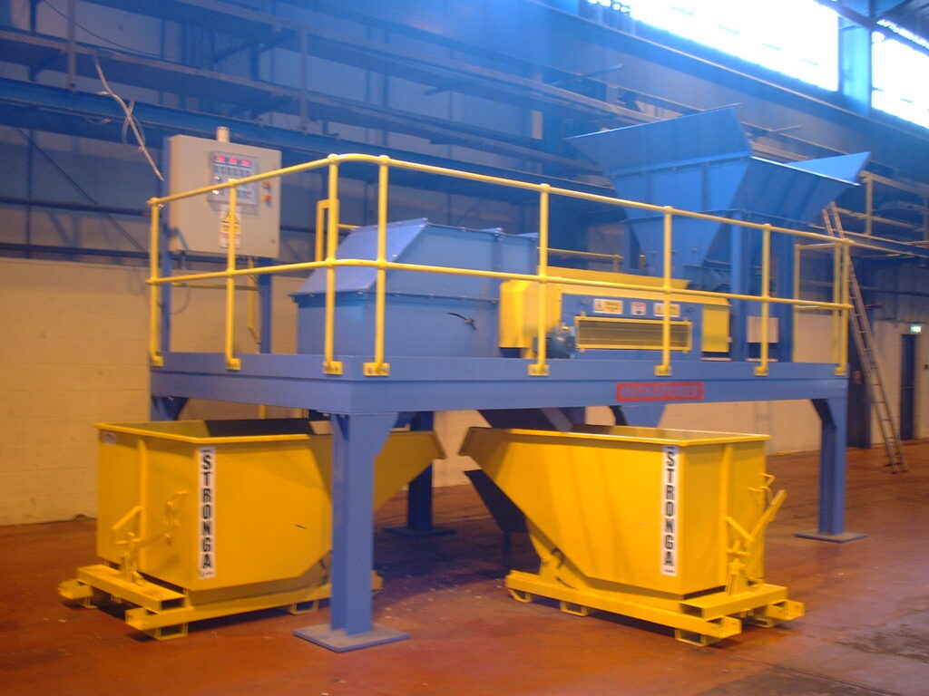 Magnapower Eddy Current Separator being used for Fridge recycling, designed with our proprietary magnet design for high-intensity performing magnetic separation. data-large-image=