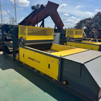 Magnapower Eddy Current Separator designed with our proprietary magnet design for high-intensity performing magnetic separation.