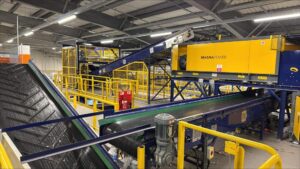 Magnapower eddy current separator installed at a materials recovery facility for high‑efficiency metal separation